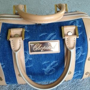 Blue jean and calf skin Chopard bag
